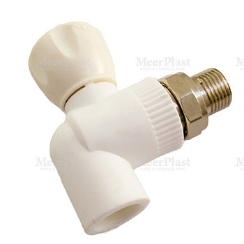 ПП Кран 20х1/2" для радиатора угловой (45/5) (MeerPlast) 