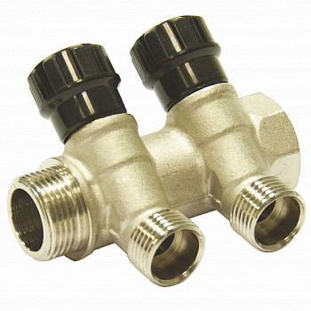 Коллектор 2 вых. вентиль 3/4"х1/2"НР СТМ  C2MV3412N