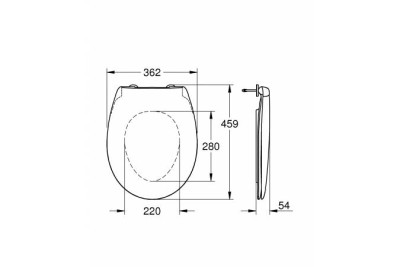 Сиденье для унитаза GROHE Bau Ceramic (без микролифта), альпин-белый 39492000
