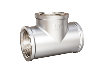 Тройник 20х15 (3/4"х1/2") ВР/ВР/ВР латунь никель, LD Pride (32шт/уп)