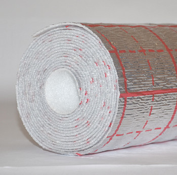 Подложка с разметкой 3ммх1000ммх15м2. GLOBEX (15 м2/уп с лавсаном)  под плёночный теплый пол