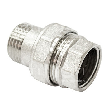 Соединитель 32 (1 1/4") вн/нр (американка) латун. никель. Valtec (VTr.341.N.0007)