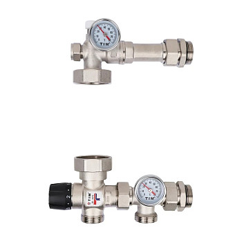 Насосно-смесительный узел для систем отопления (в комплекте: термоголовка, термометр, датчик температуры), 130мм/180мм  JH-1035