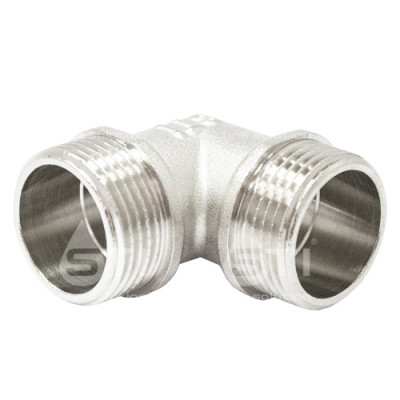 Угольник 20 (3/4") НР-НР латун. никель. STI
