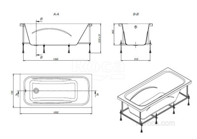Ванна Roca Line 150х70 прямоугольная белая ZRU9302982