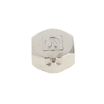 Заглушка 15 с ушком для пломбировки (1/2") ВН латун. никель. Valtec (VTr.603.N.0004)