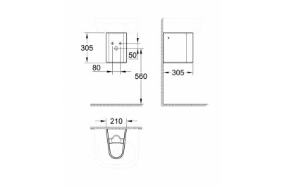 Полупьедестал для мини-раковины/ раковины 50 см GROHE Euro Ceramic, белый 39325000