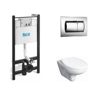 ПЭК  ROCA MATEO 893100010 (инсталл. + унитаз подвесной + сид. SoftClose + клавиша)