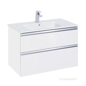Тумба под раковину Roca The Gap 80 белый глянец 2 ящика 857551806
