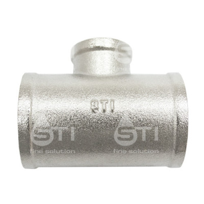Тройник 20х15х20 (3/4"х1/2"х3/4") ВР переходной латун. никель. STI