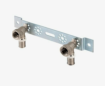 МП Угольник 16х1/2" ВР установочная планка (водорозетка) пресс, латунь, TIM