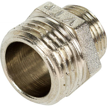 Переходник 15х10 (1/2"х3/8") вн/нр латун. никель. Valtec (VTr.592.N.0403)