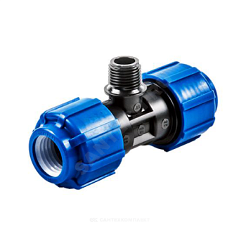 ПЭ Тройник 20х3/4"х20 НР компрессионный ТПК-АКВА