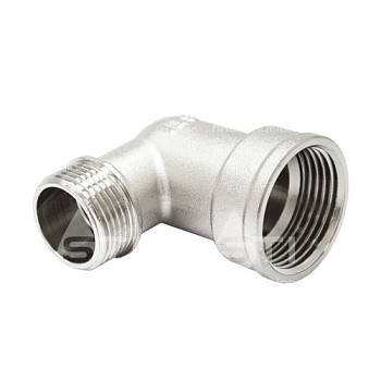 Угольник 20х15 (3/4"х1/2") ВР-НР латун. никель. STI