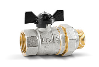 Кран 25 никел. американка бабочка, вода LD Pride (уп.6шт)