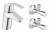 Смеситель для раковины GROHE Eurosmart New с угловыми вентилями (2 шт.) и донным клапаном, хром 23588000