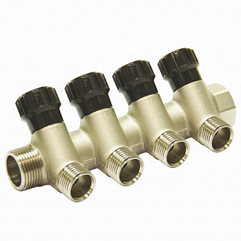 Коллектор 4 вых. вентиль 3/4"х1/2"НР C3MV3412N