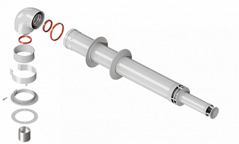 Комплект дымохода 60/100 - 1000мм, KTL-01-1 антилед универсальный (кроме Immergas и Navien Deluxe 75/100 стар.)