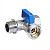 Кран 1/2"х3/4"х1/2" шаровый для стиральных машин HLV