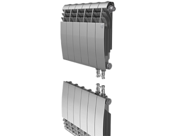 Радиатор биметаллический Royal Thermo BiLiner Silver Satin (нижнее подключение) 350/80 4 секции
