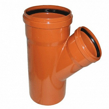 Тройник 200х110х200 45° ПП, наруж. канализация Политэк