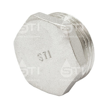 Заглушка 25 (1") НР латун. никель. STI