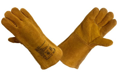 Краги спилковые "ТРЕК-Люкс" с прокладкой, кевларовая нить