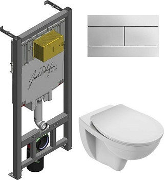 Комплект Jacob Delafon Patio E21740RU-00 унитаз + инсталляция + кнопка + крышка