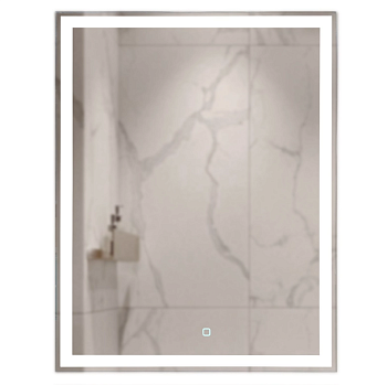 Зеркало MIXLINE "Норма-Лайт" 600*800 (ШВ) ал. профиль, сенсорный выключатель, светодиодная подсветка