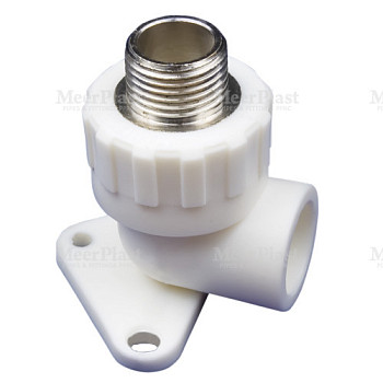 ПП Угольник 20х1/2" НР с креплением (водорозетка)(80/10) (MeerPlast) 