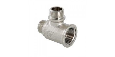 Тройник 20х15х20 (3/4"х1/2"х3/4") вн/нр/нр переходной латун. никель. Valtec (VTr.133.RN.050405)