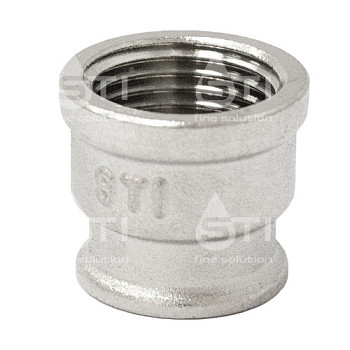 Муфта 15х10 (1/2"х3/8") вн/вн переходная латун. никель. STI