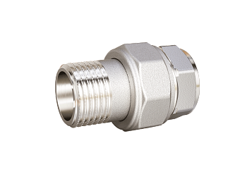 Соединитель 32 (1 1/4") ВР/НР (американка) латунь, никель, LD Pride (8 шт/уп)