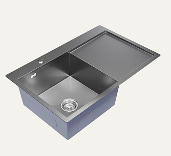 Мойка настол.монтаж 78х50 (3,0) лев. вып 3 1/2  MIXLINE PRO 20см с сифоном (сатин)